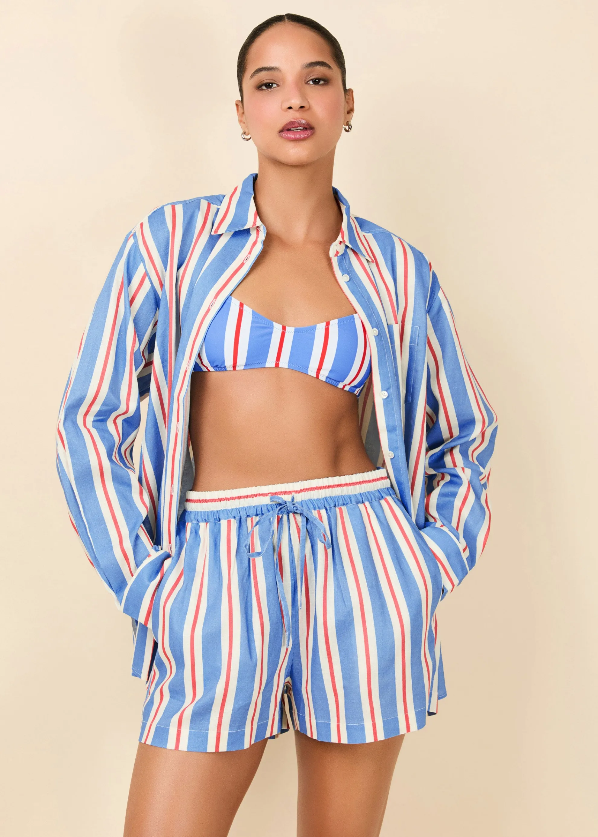 Avril Button Down Americana Stripe