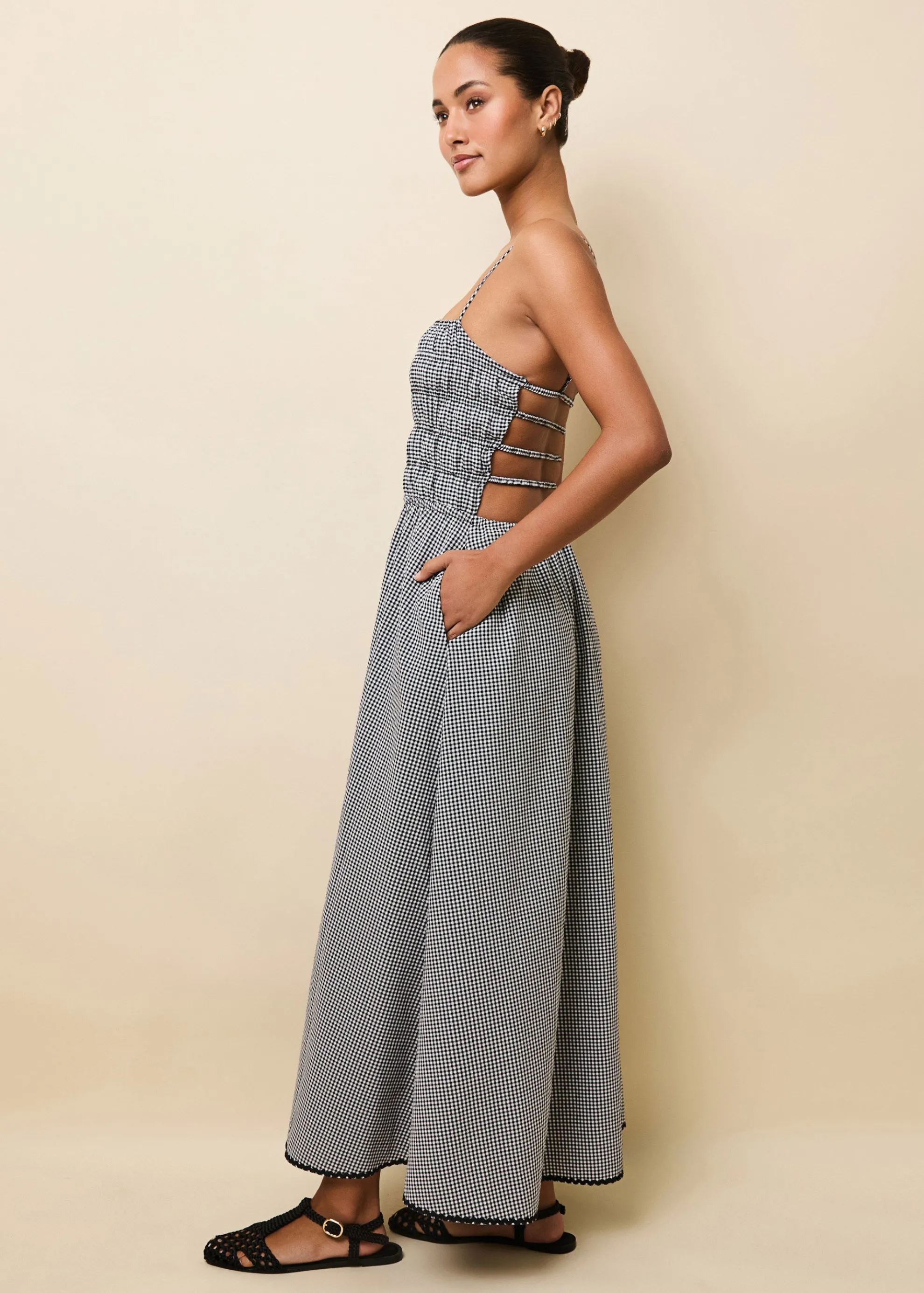 Delta Midi Dress Noir Gingham