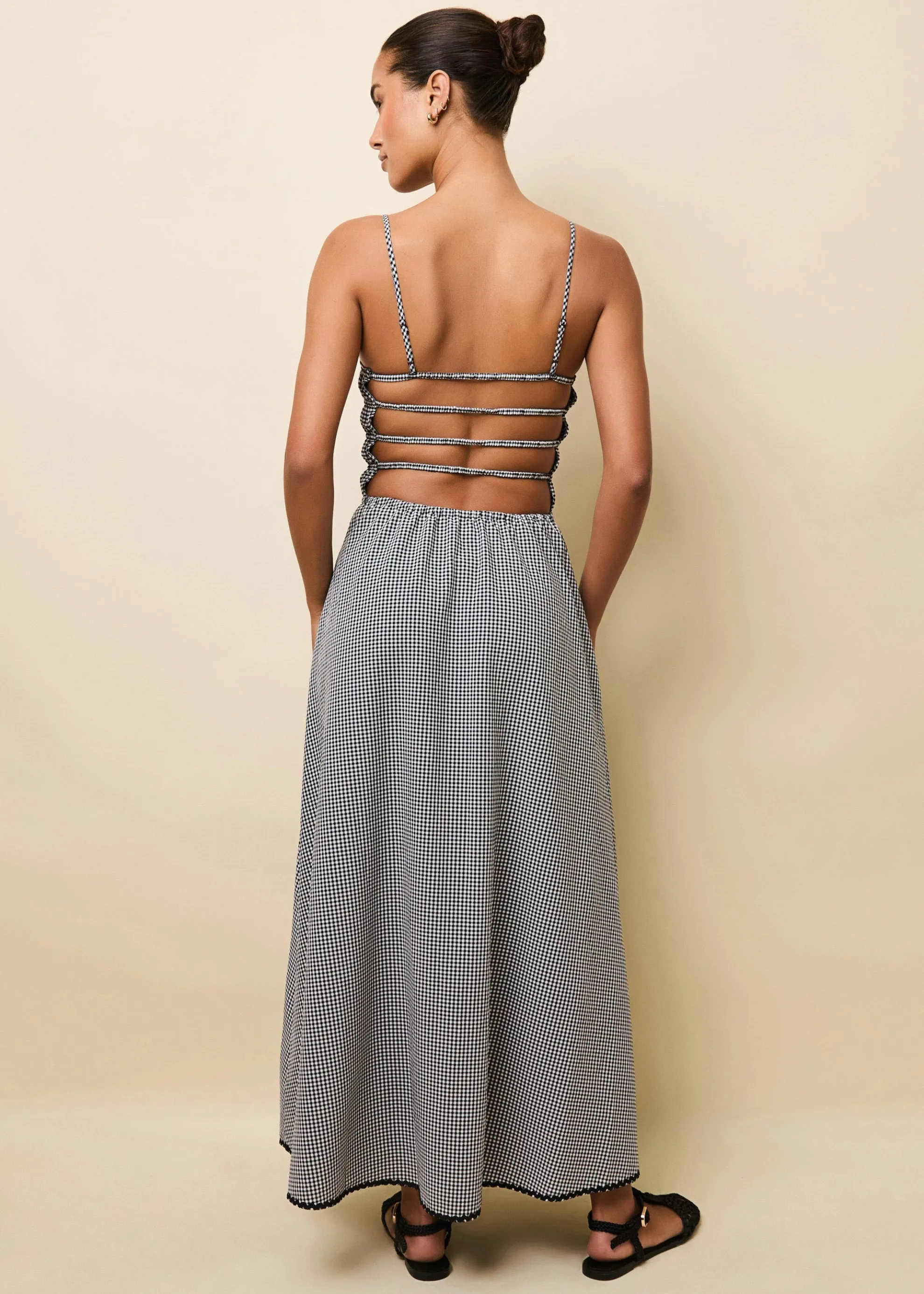 Delta Midi Dress Noir Gingham