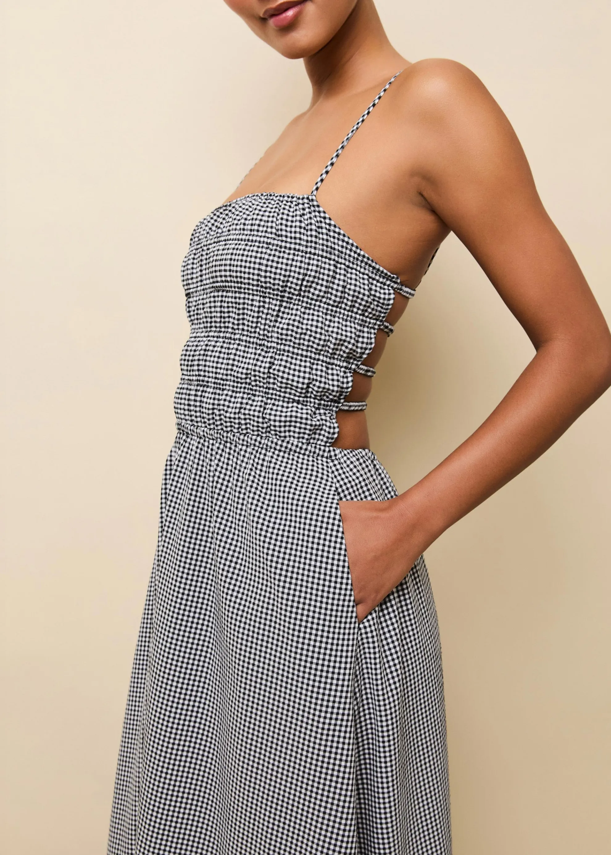 Delta Midi Dress Noir Gingham