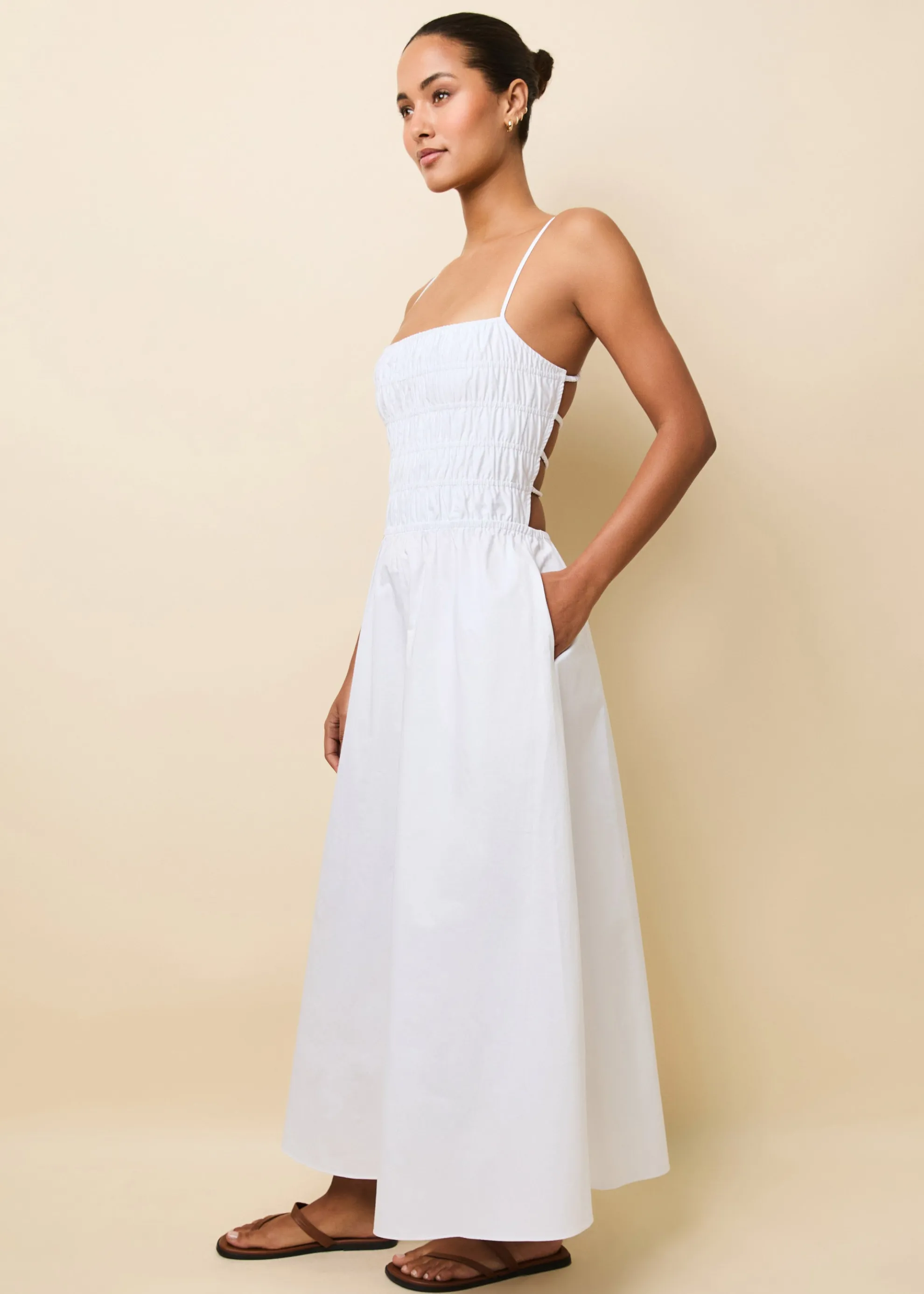 Delta Midi Dress Optic White