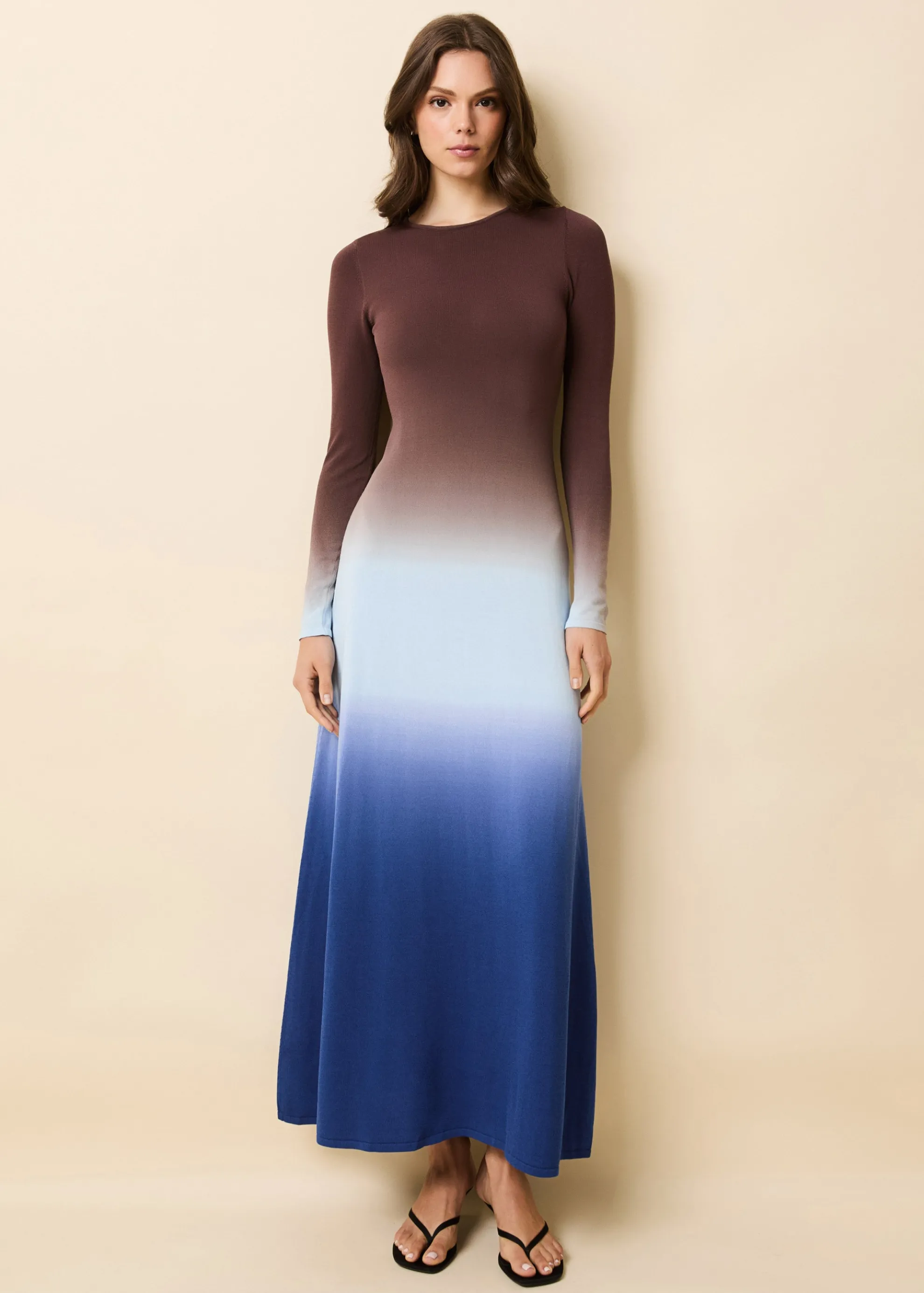 Dora Dress Ombre Twilight / Raisin Brown