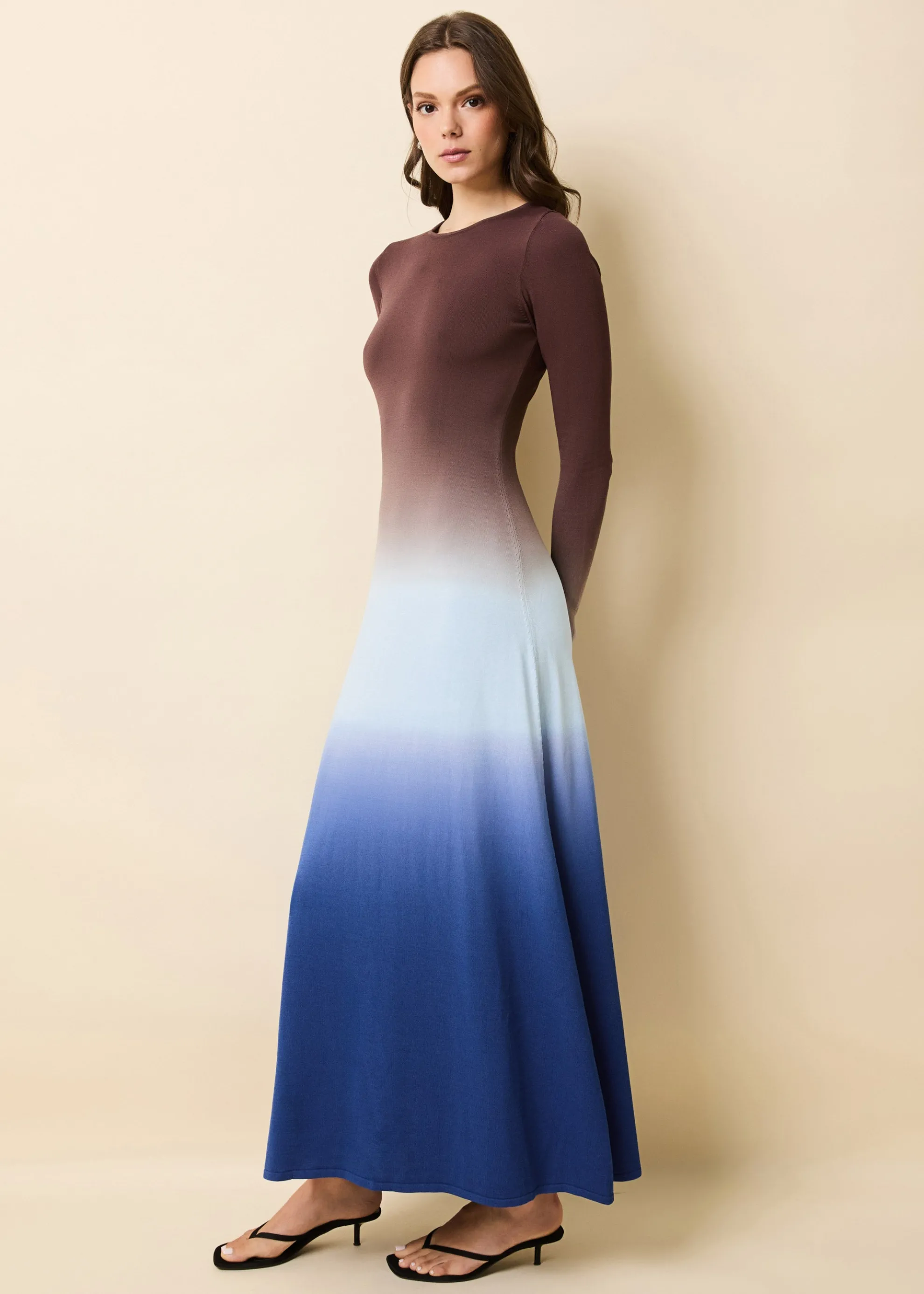 Dora Dress Ombre Twilight / Raisin Brown