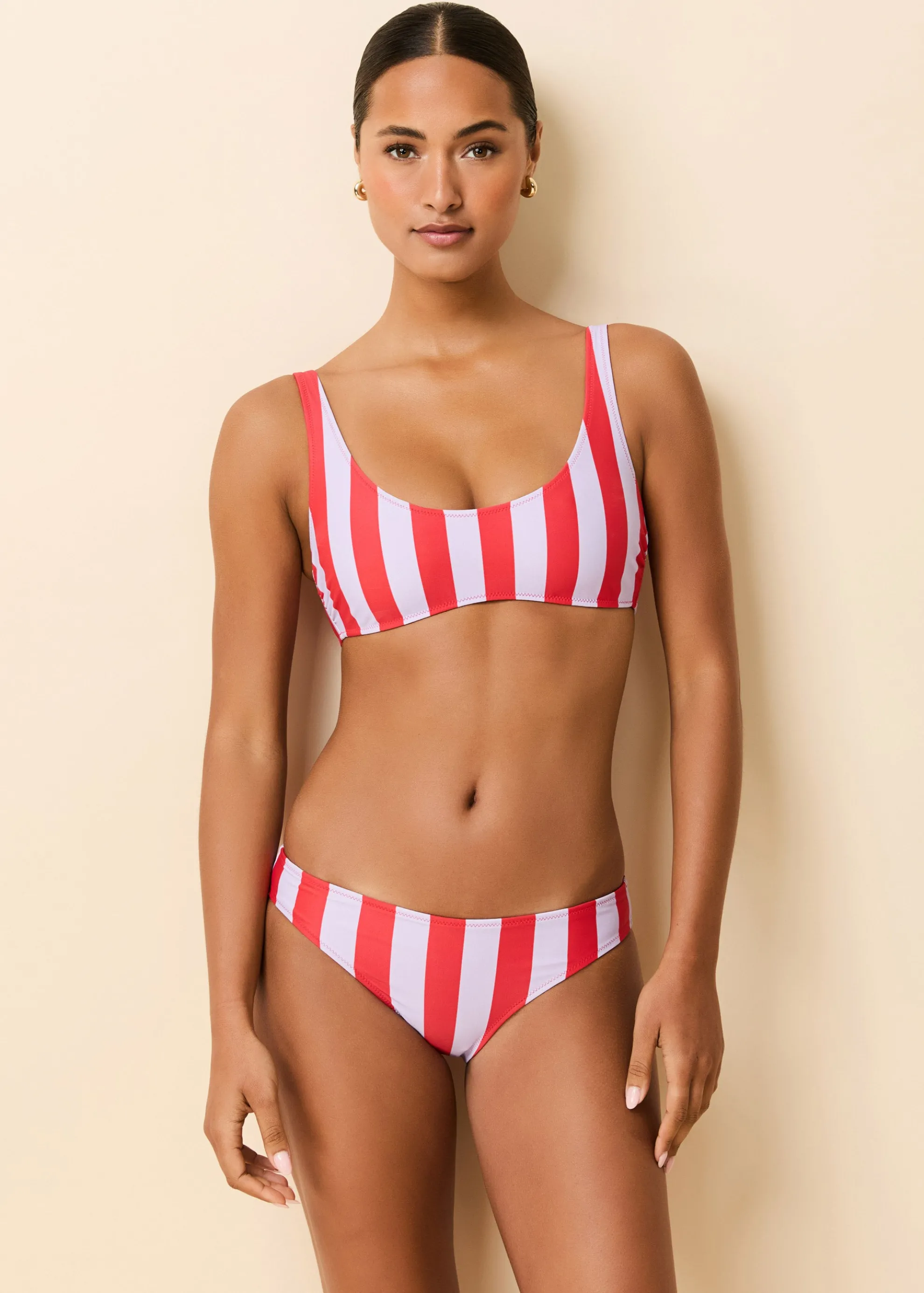 Elle Reversible Bikini Top Lipstick Red / Lavender