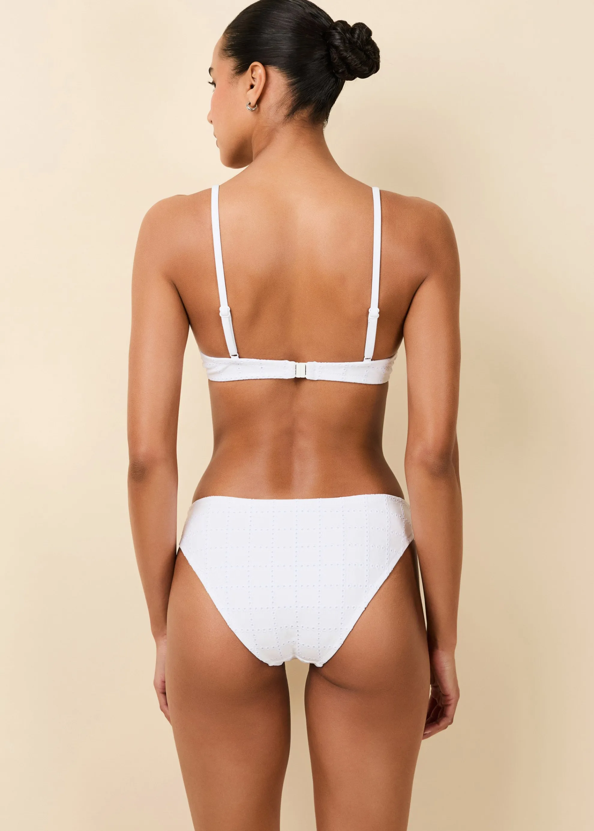 Eva Eyelet Bikini Top Optic White