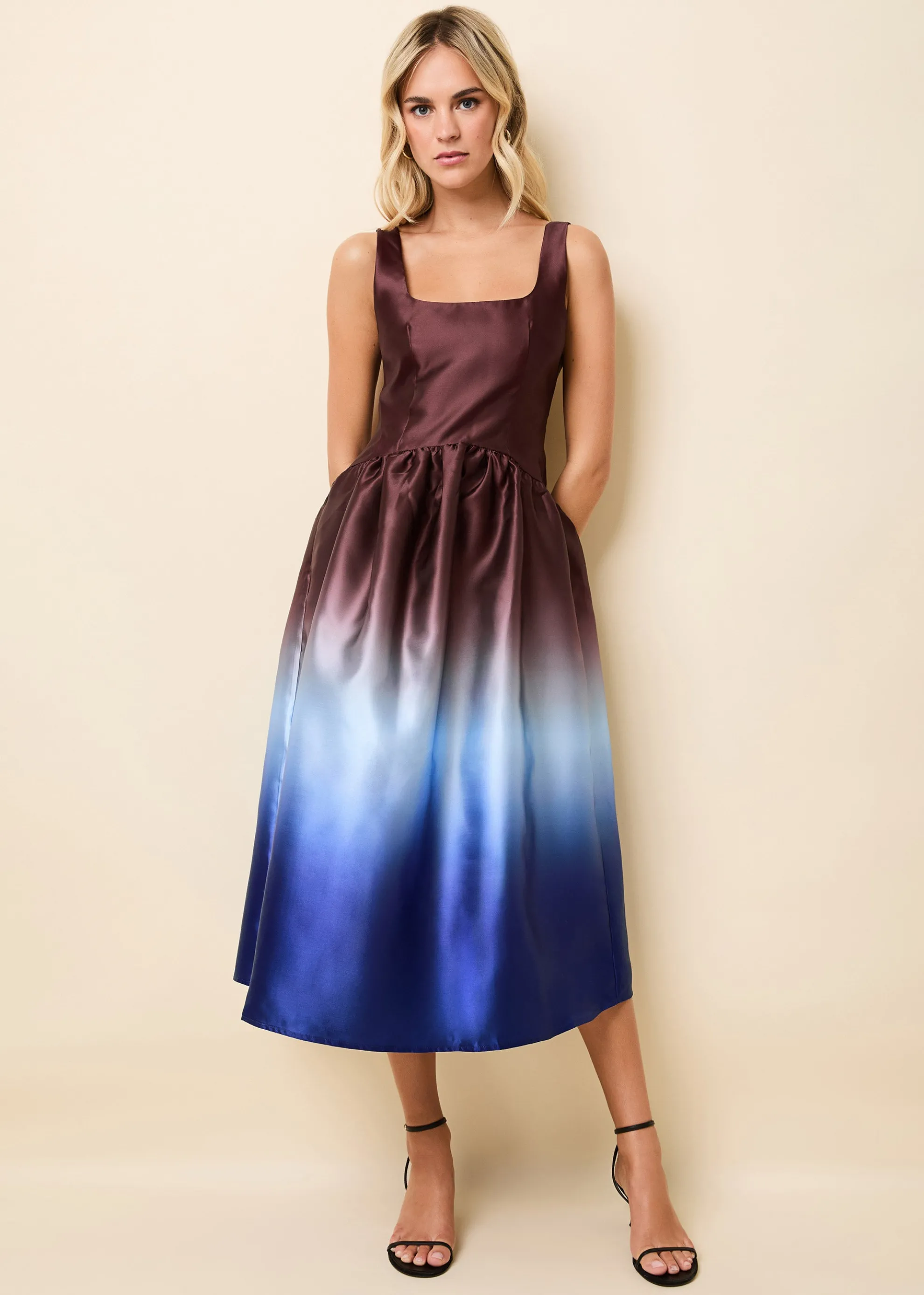Gianna Dress Ombre Twilight / Raisin Brown