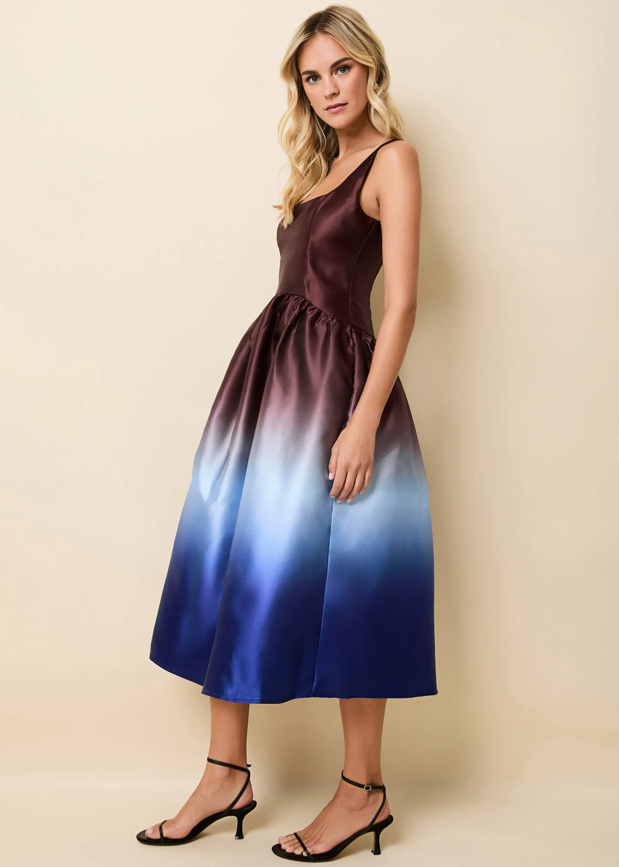 Gianna Dress Ombre Twilight / Raisin Brown