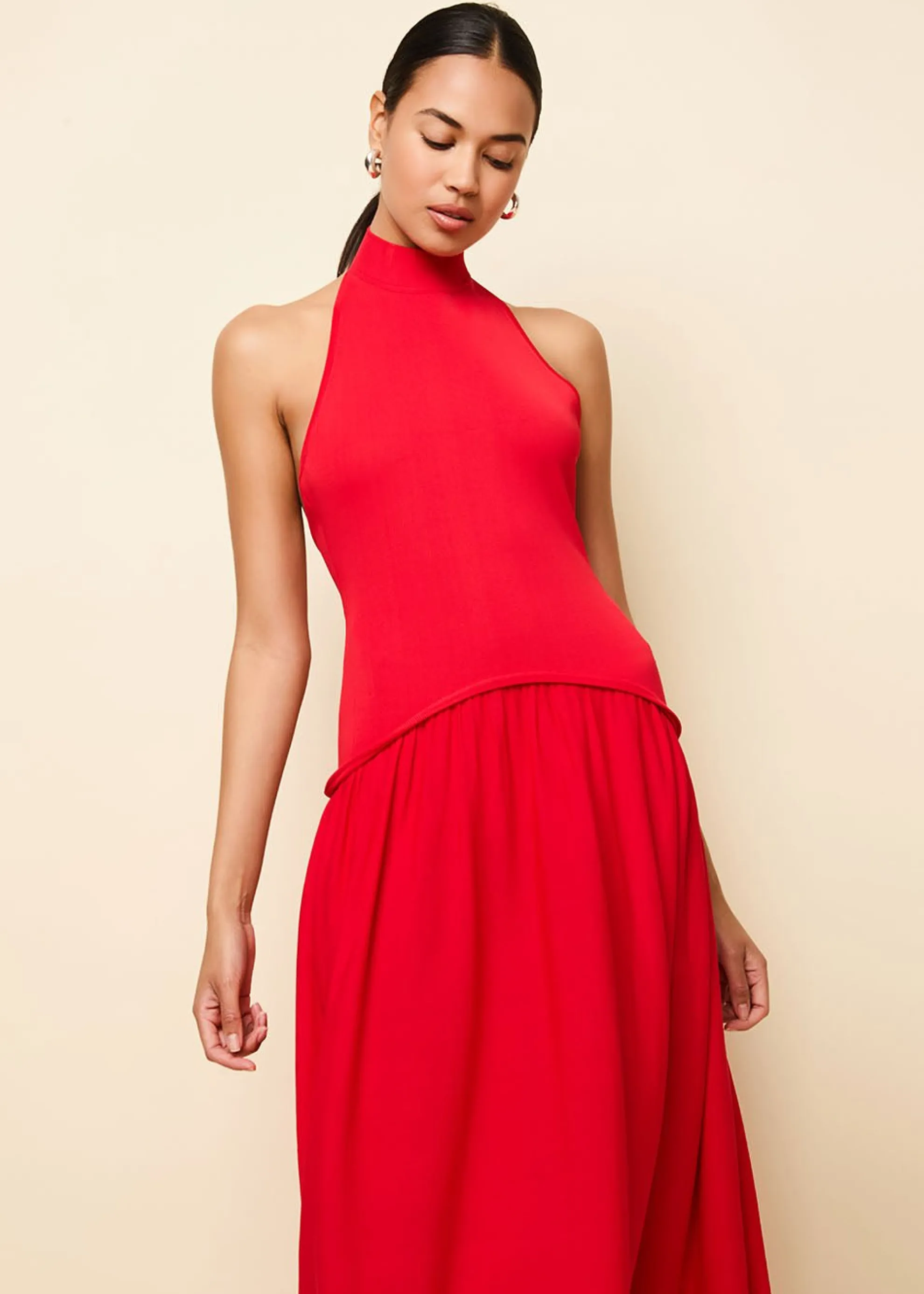 Halter Soglio Dress Apple Red