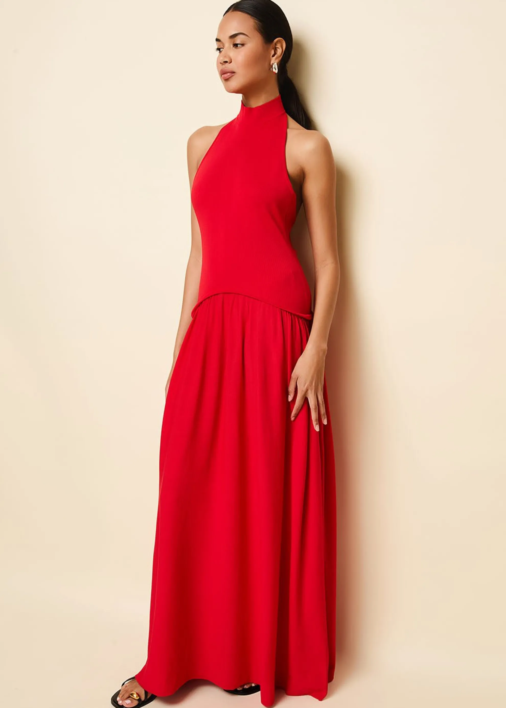 Halter Soglio Dress Apple Red