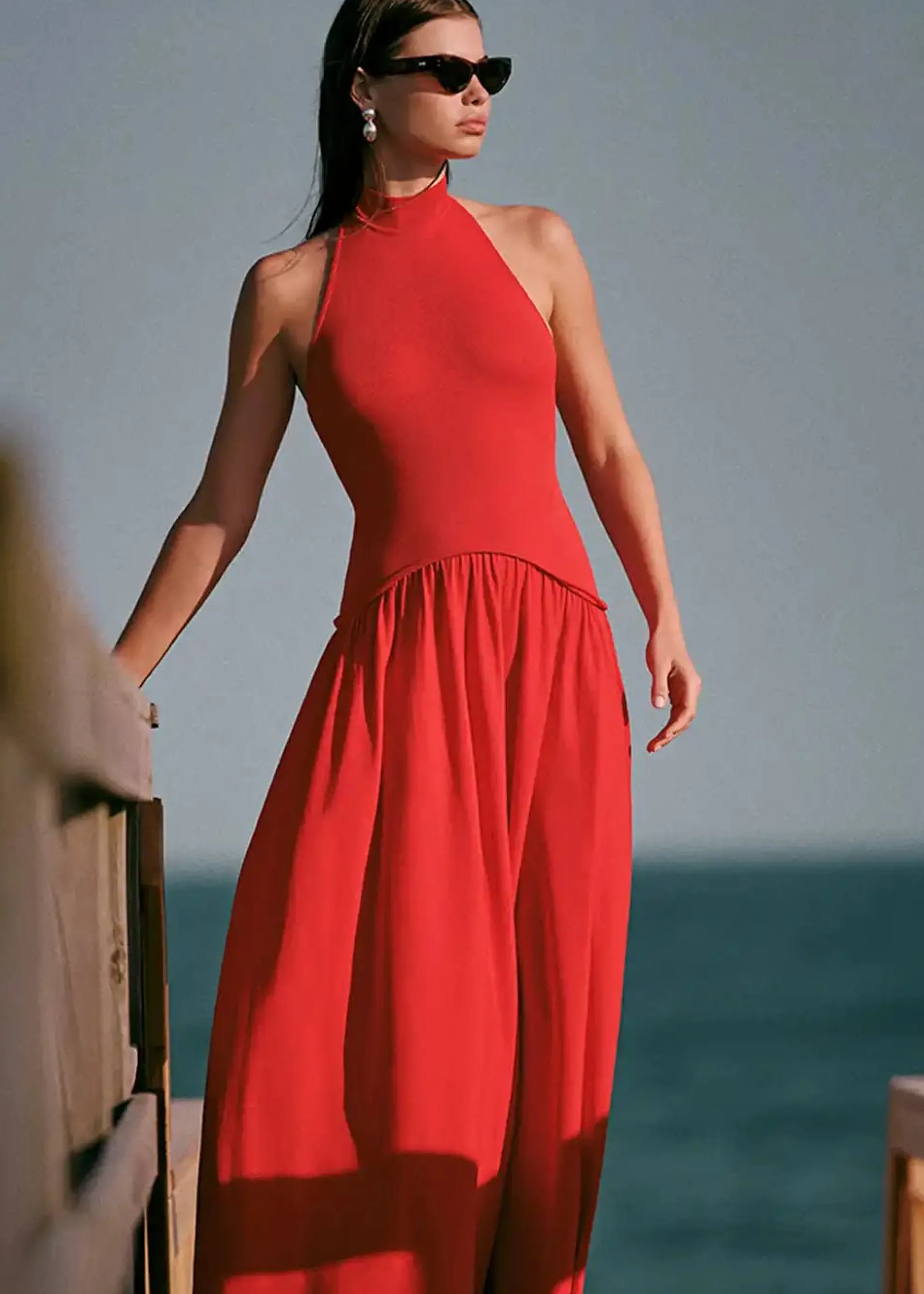 Halter Soglio Dress Apple Red