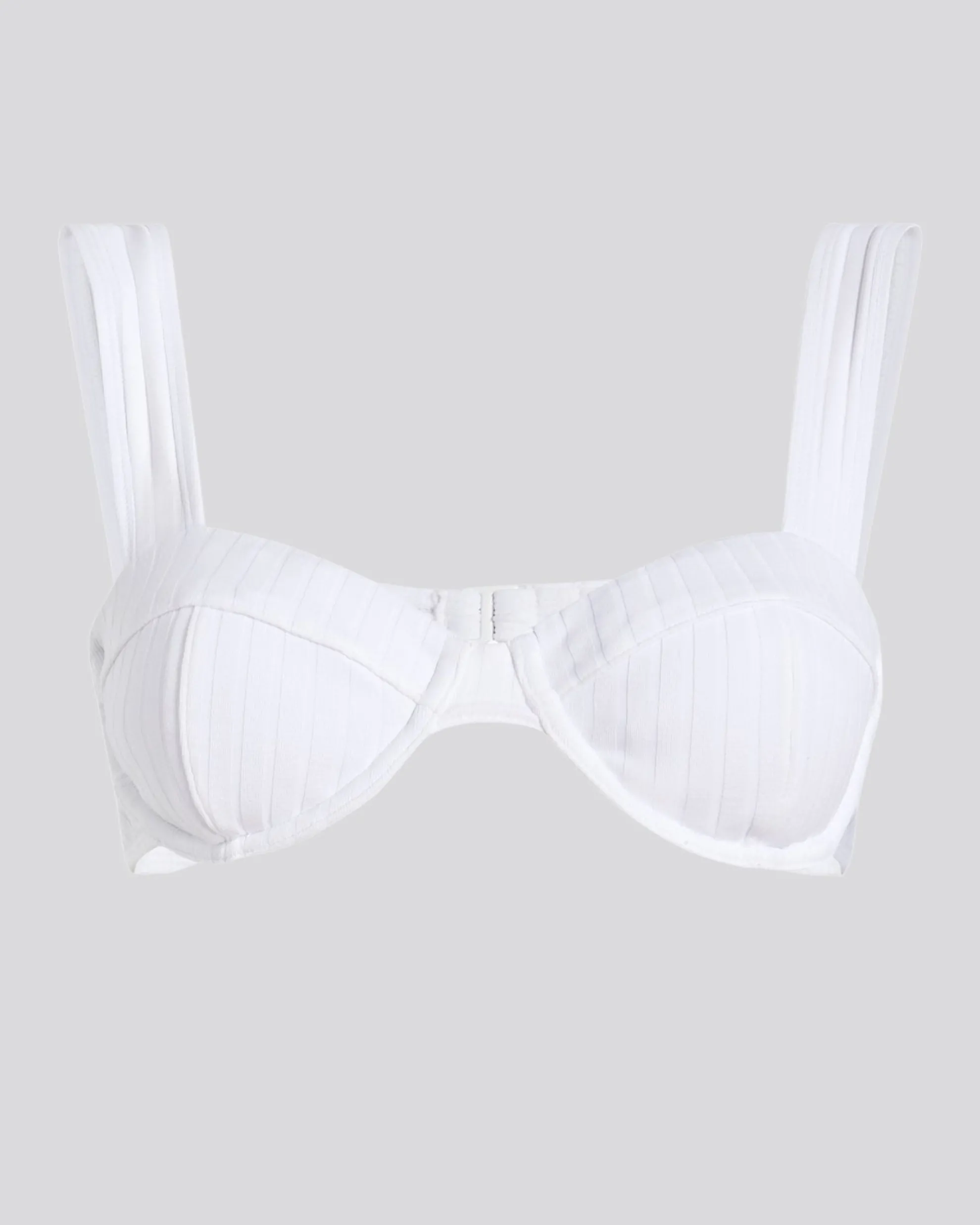 Lilo Ribbed Bikini Top Optic White