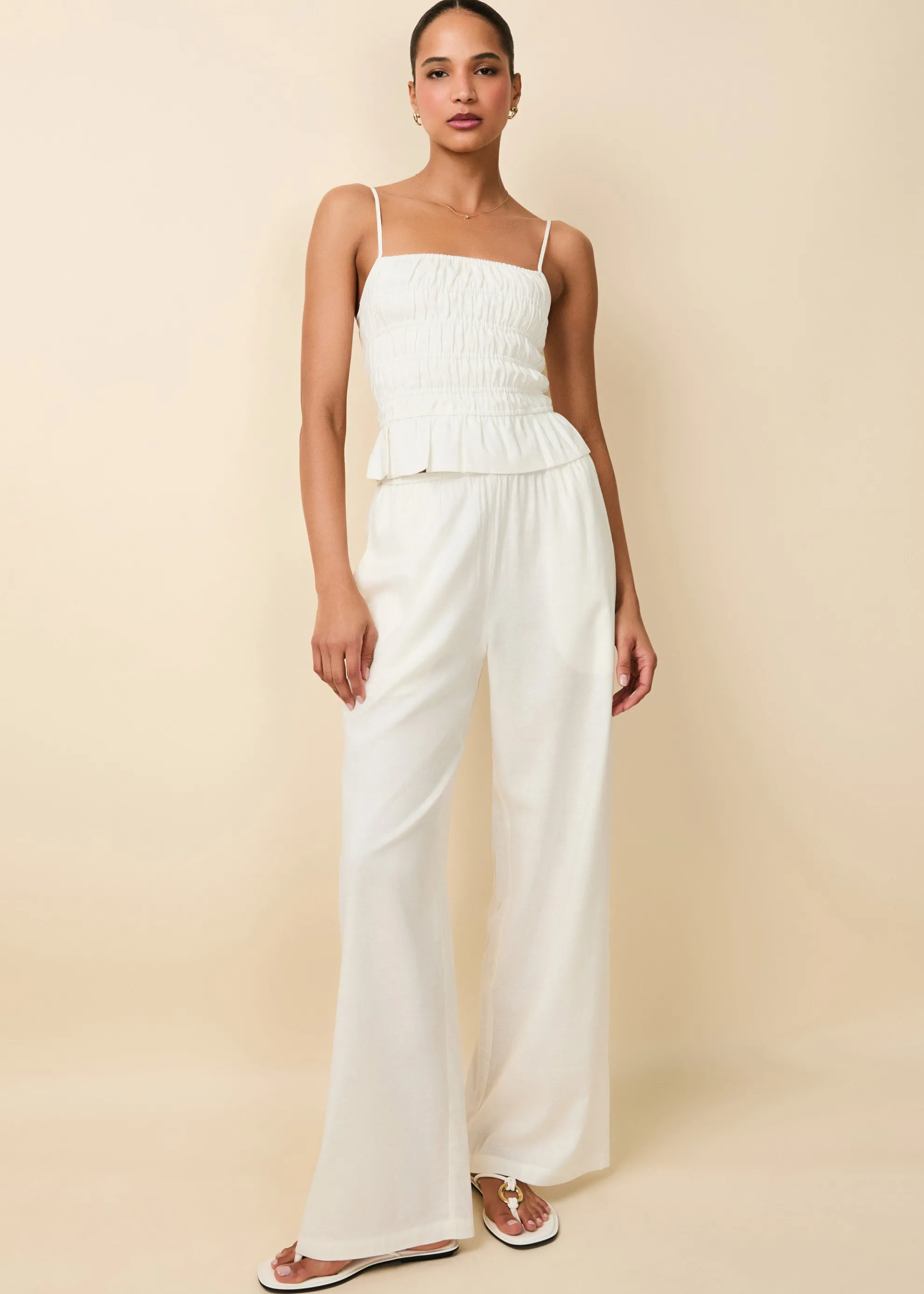 Linen Monaco Pant Optic White