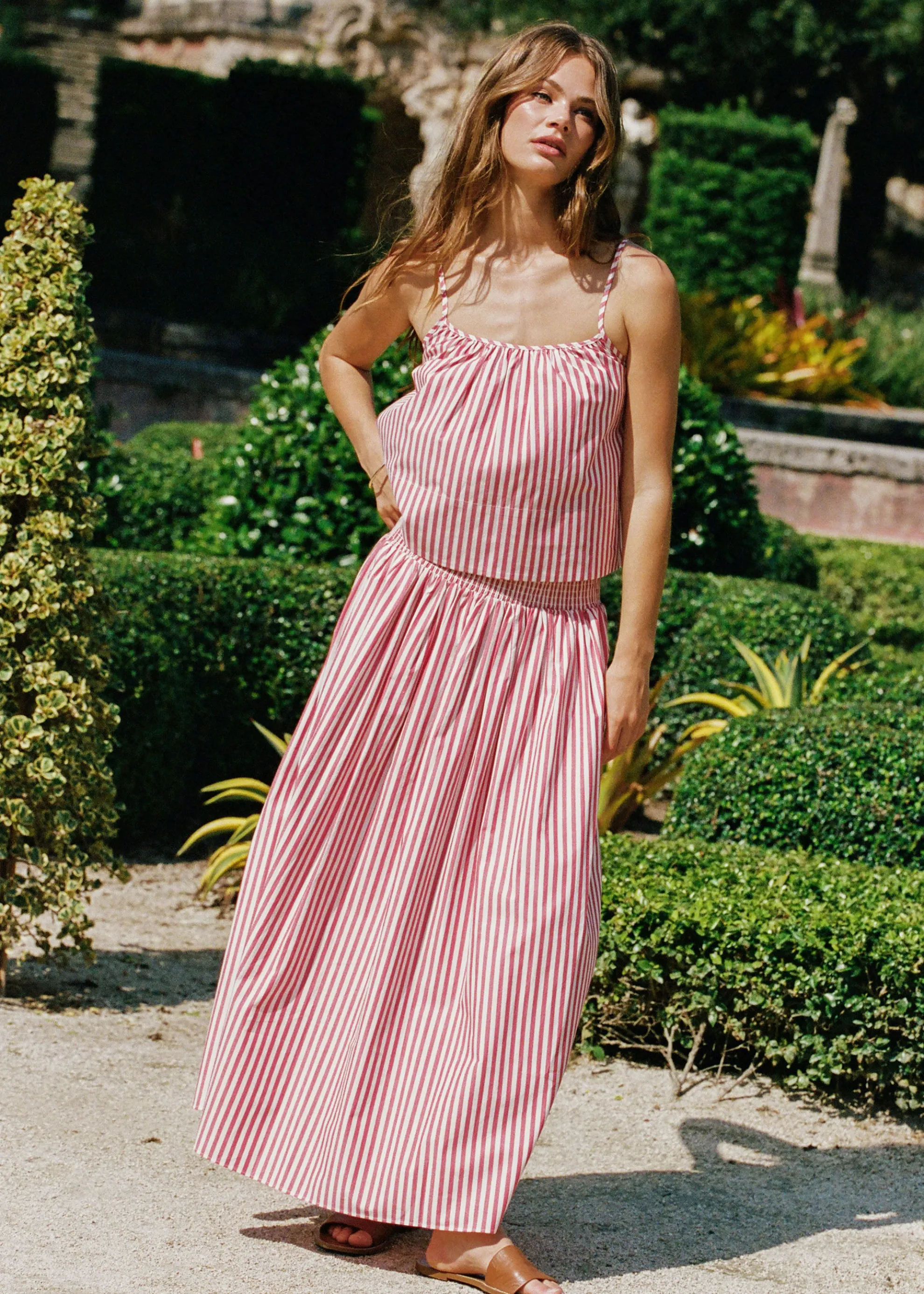 Maayan Top Washed Red / Optic White Stripe