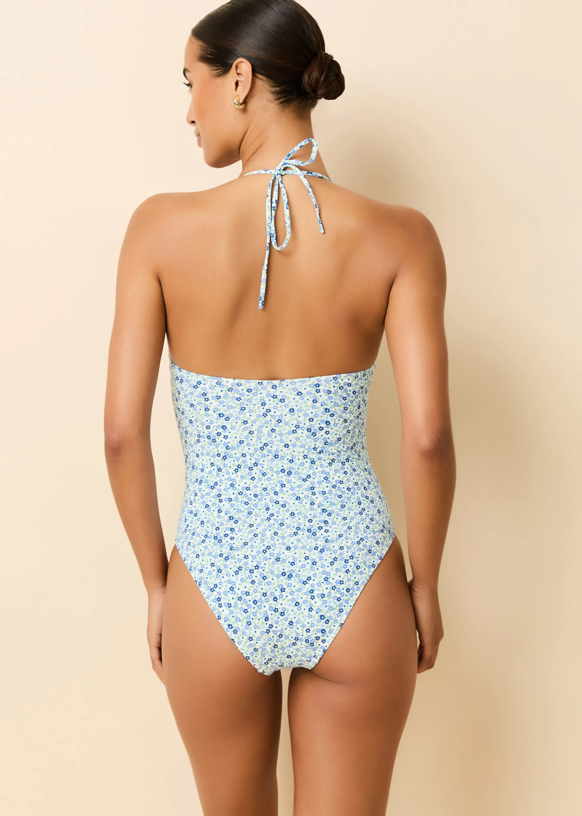 Malika One Piece Blue Ditsy Floral