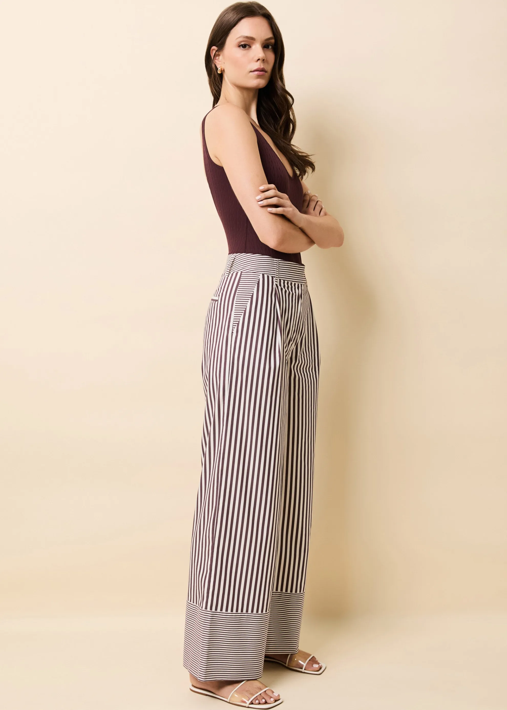 Marnie Pant Raisin Brown / Brule Stripe