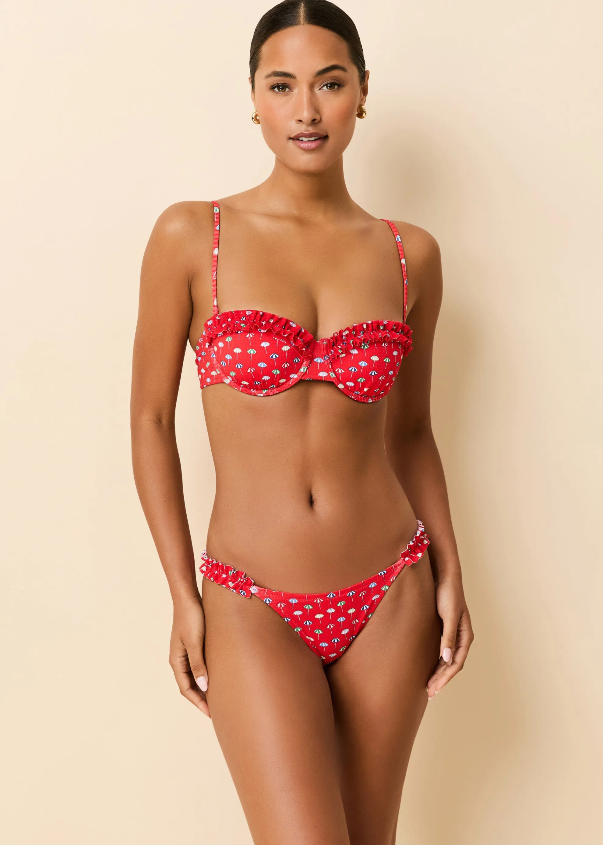 Ramona Bikini Bottom Ditsy Umbrella Print