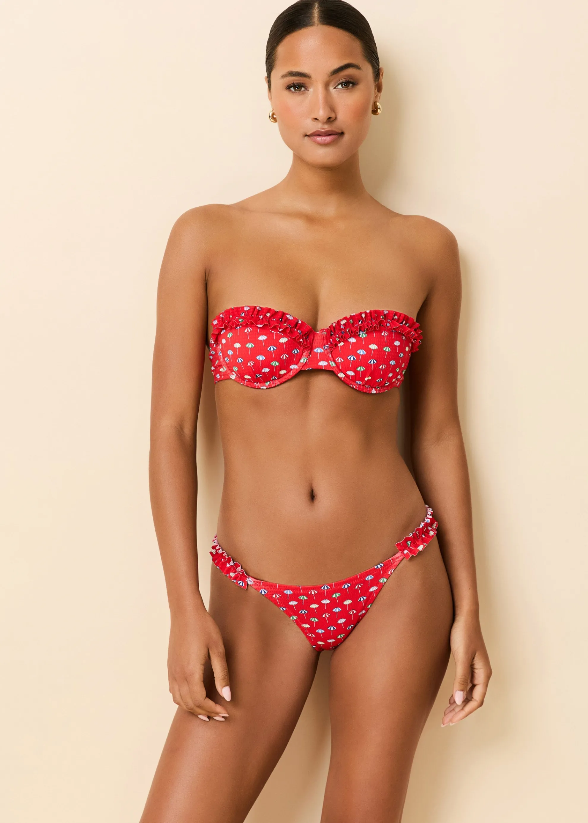 Ramona Bikini Top Ditsy Umbrella Print