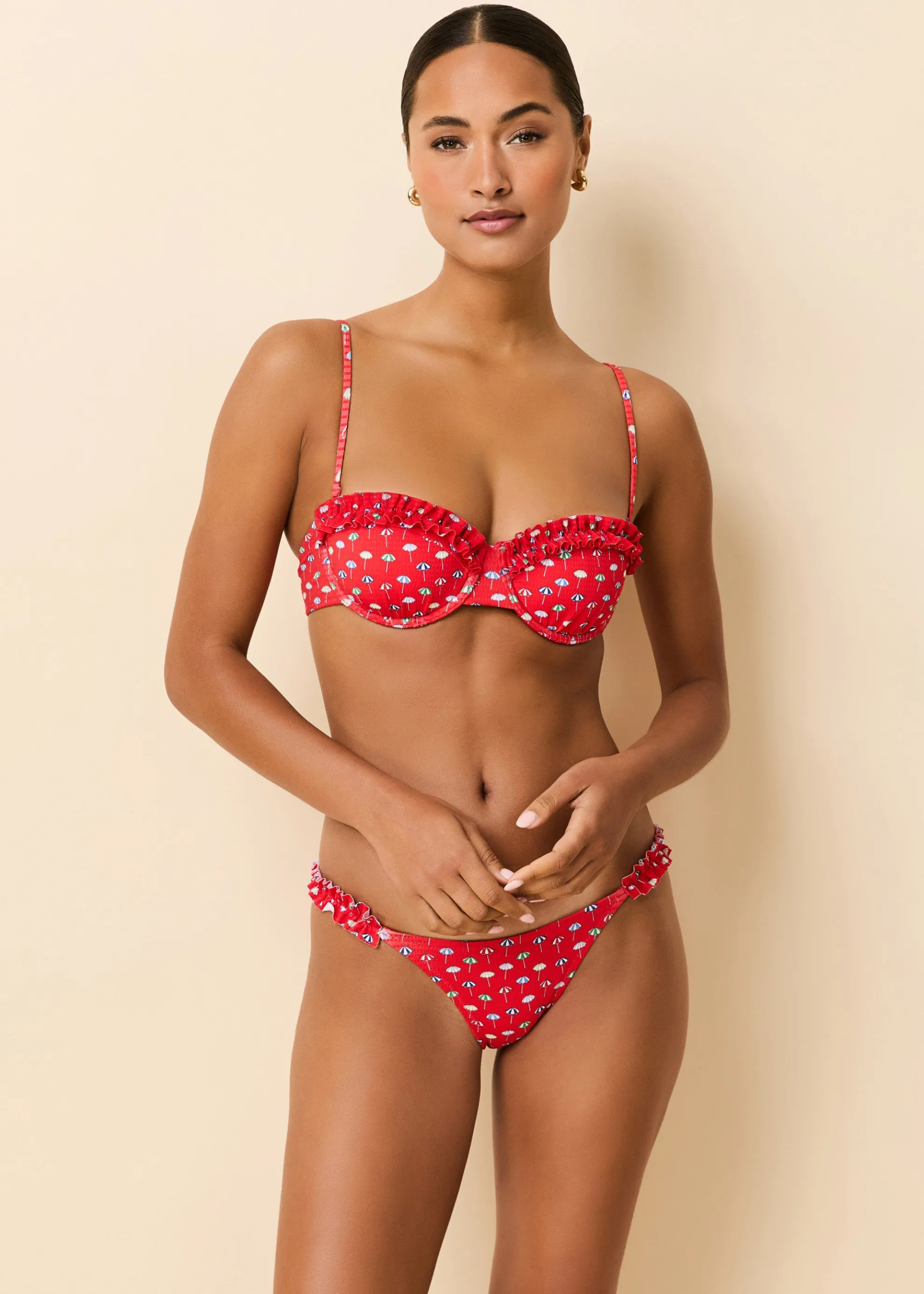Ramona Bikini Top Ditsy Umbrella Print