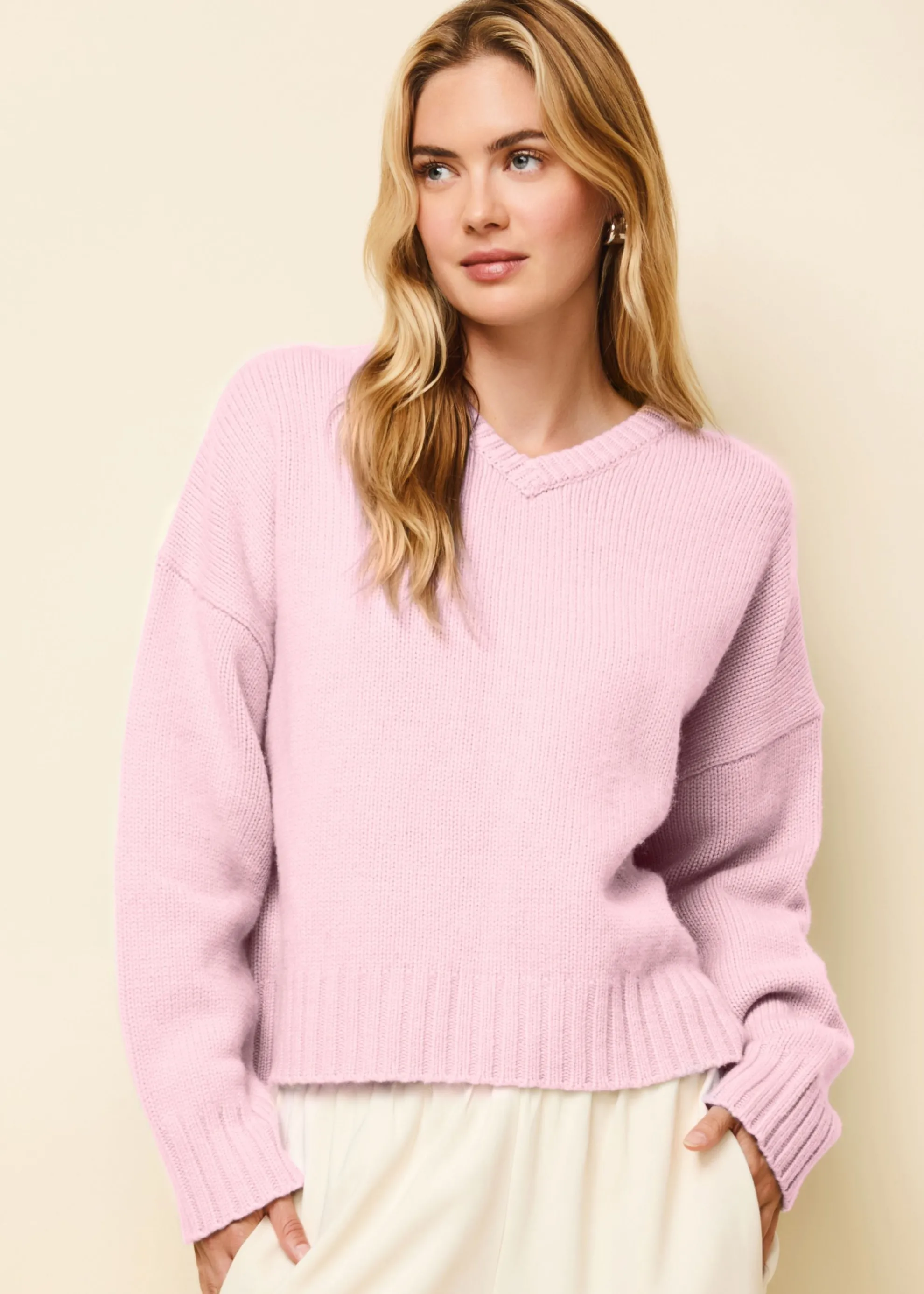 Reva Cashmere Sweater Carnation Pink