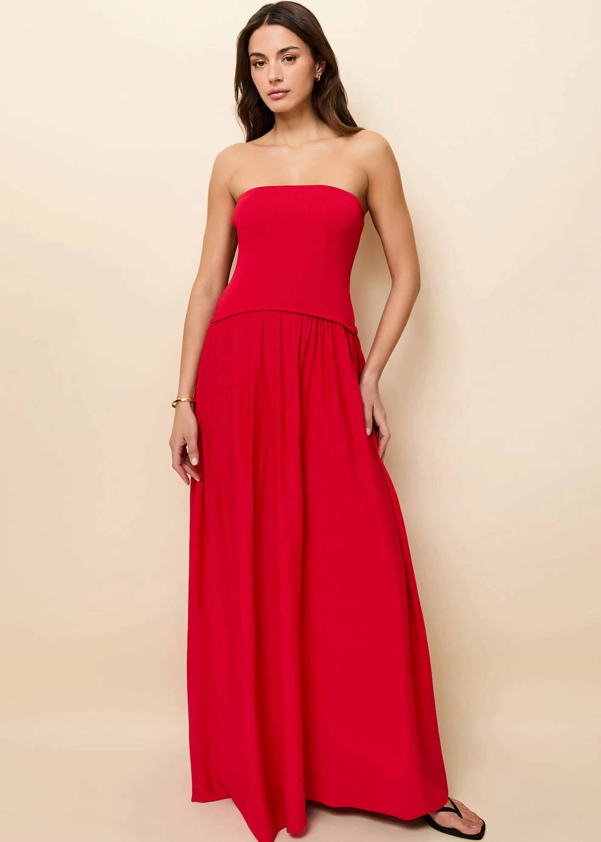 Strapless Soglio Dress Lipstick Red