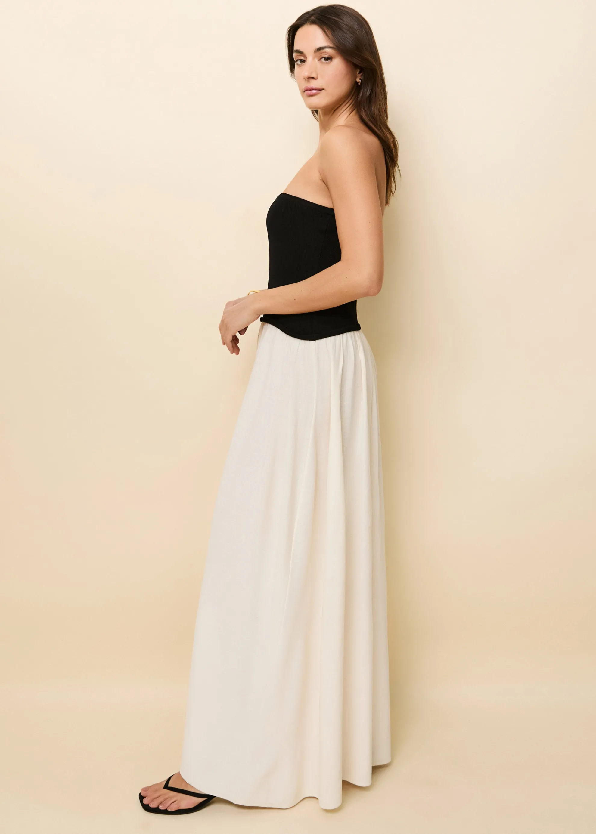 Strapless Soglio Dress Noir / Brule