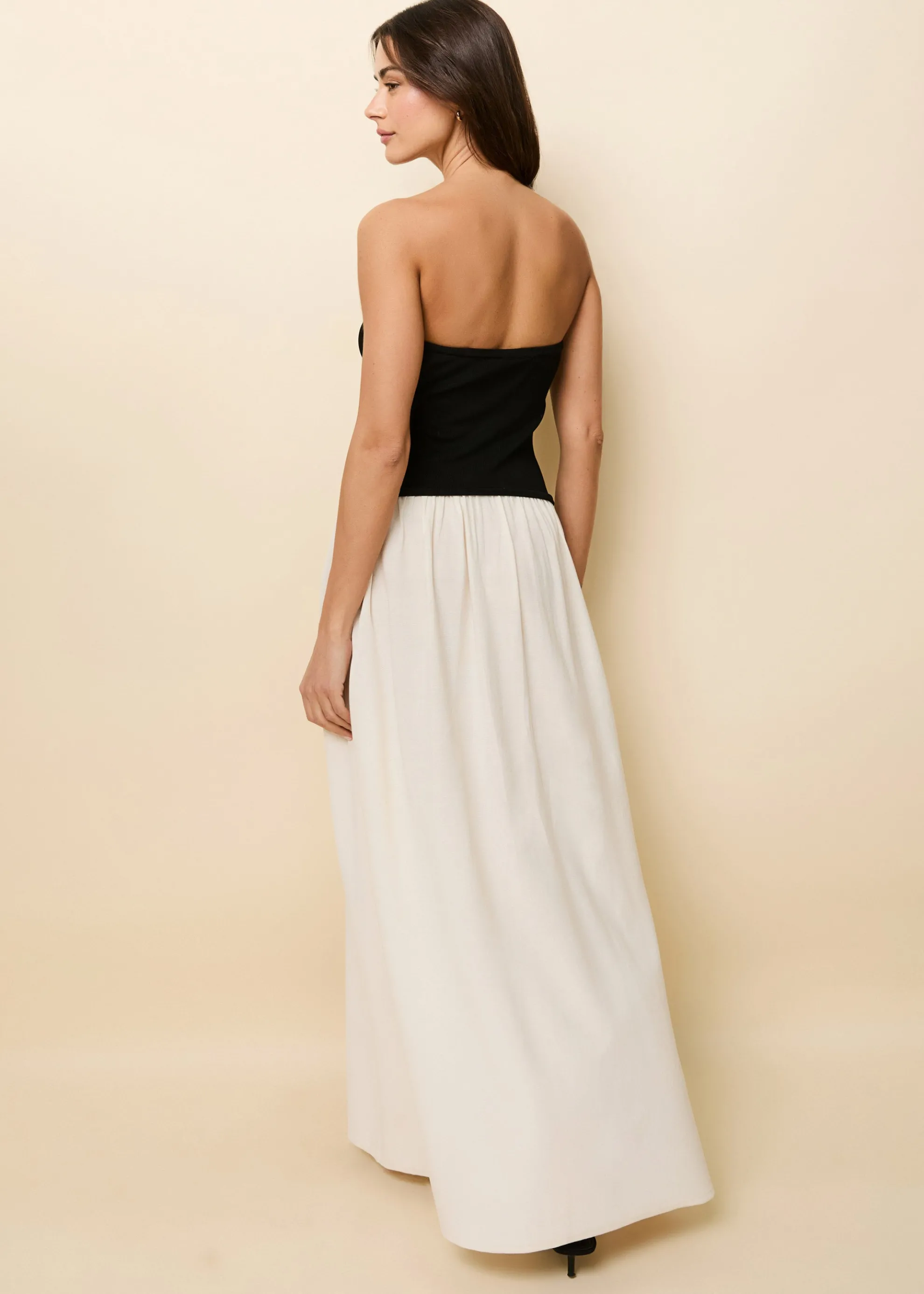 Strapless Soglio Dress Noir / Brule